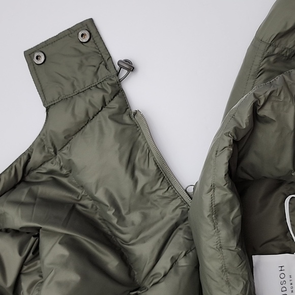Hudson North Men's Olive Green Down Winter Hooded Puffer Parka Coat Sz Medium - Picture 7 of 16